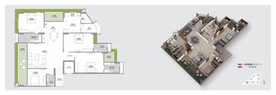 Image of 2475 Sq.ft 3 BHK Apartment / Flat for sale in Samatva Magnolia, Ognaj, Ahmedabad for Rs. 11137500