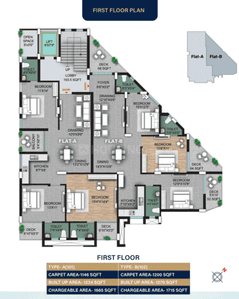 Image of 1538 Sq.ft 3 BHK Apartment / Flat for sale in Elite Anjali Fusion, Jharapada, Bhubaneswar for Rs. 10647000