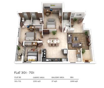 Image of 1350 Sq.ft 3 BHK Apartment / Flat for sale in Rasulgarh, Bhubaneswar for Rs. 12300000
