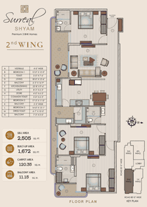 Image of 2505 Sq.ft 3 BHK Apartment / Flat for sale in Shobhagpura, Udaipur for Rs. 15000000