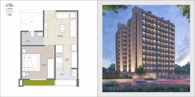 Image of 693 Sq.ft 1 BHK Apartment / Flat for sale in Sarvasva by Signature, Vaishno Devi Circle, Ahmedabad for Rs. 3651000