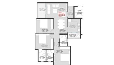 Image of 890 Sq.ft 2 BHK Apartment / Flat for sale in Sankla East World Phase II, Shewalewadi, Pune for Rs. 7500000