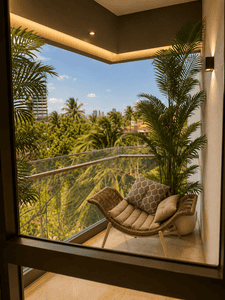 Balcony Image of 1305 Sq.ft 3 BHK Apartment / Flat for sale in Adani Ten BKC, Bandra East Mumbai for Rs. 77100000