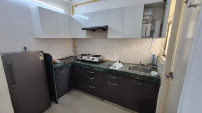 Kitchen Image of 650 Sq.ft 1 BHK Apartment / Flat for rent in Adani Aangan, Shantigram Ahmedabad for Rs. 23000