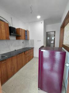 Kitchen Image of 550 Sq.ft 1 BHK Builder Floor for rent in Mahalakshmi Nagar Indore for Rs. 22000