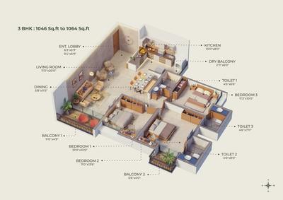 Image of 990 Sq.ft 2 BHK Apartment / Flat for sale in Sonai Clara, Ravet, Pune for Rs. 8500000