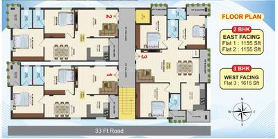 Image of 1155 Sq.ft 2 BHK Apartment / Flat for sale in Ameenpur, Sangareddy for Rs. 5775000
