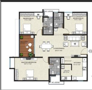 Image of 1558 Sq.ft 3 BHK Apartment / Flat for sale in Sholinganallur, Chennai for Rs. 13900000