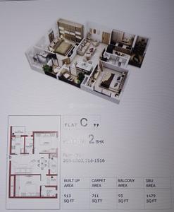 Image of 918 Sq.ft 2 BHK Apartment / Flat for sale in Metro Kinaaraa, Trisulia, Cuttack for Rs. 9665500