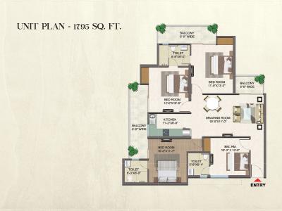 Image of 1335 Sq.ft 3 BHK Apartment / Flat for sale in Migsun Atharva , Raj Nagar Extension, Ghaziabad for Rs. 11000000