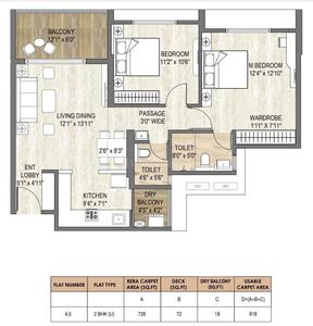 Image of 1005 Sq.ft 2 BHK Apartment / Flat for sale in Arun Sanctum, Ravet, Pune for Rs. 7900000