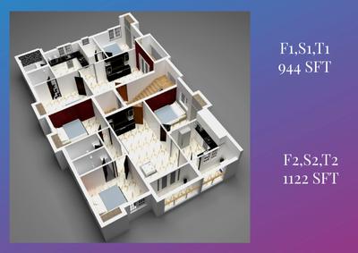 Image of 1122 Sq.ft 3 BHK Apartment / Flat for sale in Tambaram East, Chennai for Rs. 8415000