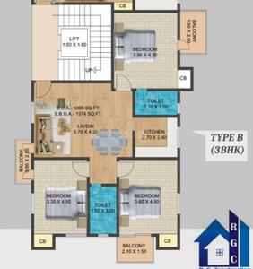 Image of 1099 Sq.ft 3 BHK Apartment / Flat for sale in Narengi Tinali, Guwahati for Rs. 6870000