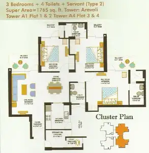 Image of 1350 Sq.ft 3 BHK Apartment / Flat for sale in Eros Sampoornam 3, Noida Extension, Greater Noida for Rs. 13000000