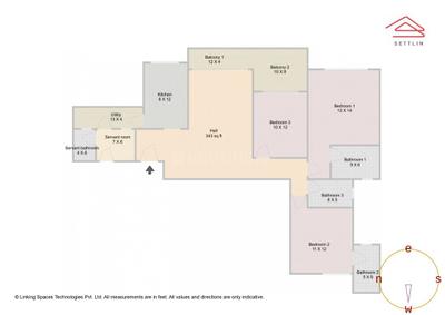Image of 1917 Sq.ft 3.5 BHK Apartment / Flat for sale in Bhartiya Nikoo Homes II East by Bhartiya City Builders, Thanisandra, Bengaluru for Rs. 22600000
