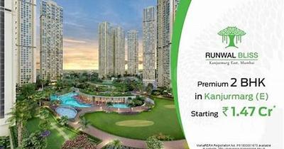 Image of 950 Sq.ft 3 BHK Apartment / Flat for sale in Runwal Avenue Wing K, Kanjurmarg East, Mumbai for Rs. 24000000