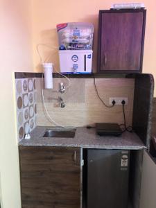 Kitchen Image of 700 Sq.ft 1 RK Penthouse for rent in Raja Park Jaipur for Rs. 18000