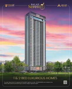 Image of 703 Sq.ft 1 BHK Apartment / Flat for sale in Arihant Balaji Serenity, Mira Road East, Mira Bhayandar for Rs. 6900000