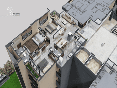 Image of 1530 Sq.ft 3 BHK Apartment / Flat for sale in Tragad, Ahmedabad for Rs. 8600000