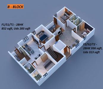 Image of 980 Sq.ft 2 BHK Apartment / Flat for sale in Perambur, Chennai for Rs. 7400000