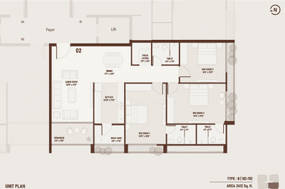 Image of 2520 Sq.ft 3 BHK Apartment / Flat for sale in Vogue Nirvana, Paldi, Ahmedabad for Rs. 16240000