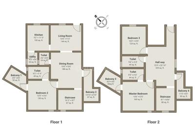Image of 2350 Sq.ft 3 BHK Apartment / Flat for sale in Candeur Carlisle, Mahadevapura, Bengaluru for Rs. 33500000