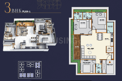 Image of 2475 Sq.ft 3 BHK Apartment / Flat for sale in Zundal, Ahmedabad for Rs. 9212500