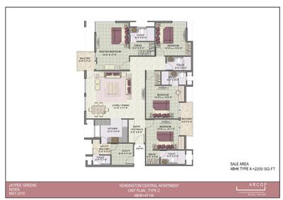 Image of 2250 Sq.ft 4.5 BHK Apartment / Flat for sale in Jaypee Kensington Boulevard, Sector 131, Noida for Rs. 17500000