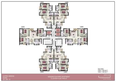 Image of 1653 Sq.ft 3 BHK Apartment / Flat for sale in Jaypee Kensington Boulevard, Sector 131, Noida for Rs. 15000000