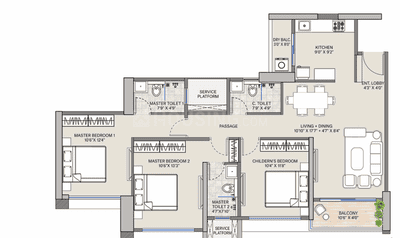 Image of 1633 Sq.ft 3 BHK Apartment / Flat for sale in Punawale, Pune for Rs. 13000000