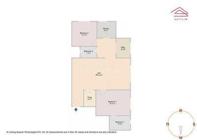 Image of 1380 Sq.ft 2 BHK Apartment / Flat for sale in Brookefield, Bengaluru for Rs. 12450000