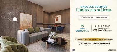 Image of 672 Sq.ft 2 BHK Apartment / Flat for sale in Bhairav Ocean Breeze, Kandivali West, Mumbai for Rs. 11100000