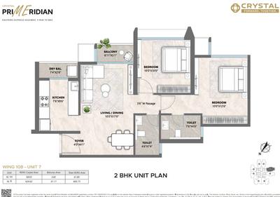 Image of 790 Sq.ft 2 BHK Apartment / Flat for sale in Crystal Prime Meridian, Ghatkopar East, Mumbai for Rs. 14000000