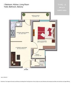 Image of 454 Sq.ft 1 BHK Apartment / Flat for sale in Platina Dinesh Nagar 44, Pilkhuwa, Hapur for Rs. 1500000