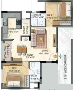Image of 1425 Sq.ft 3 BHK Apartment / Flat for sale in Kattupakkam, Chennai for Rs. 12400000