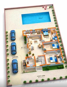 Floor Plan Image of 1600 Sq.ft 3 BHK Villa for sale in Ramnagar Nainital for Rs. 15000000