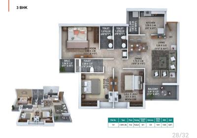 Image of 1150 Sq.ft 2 BHK Apartment / Flat for sale in Bhatagaon, Raipur for Rs. 5060000