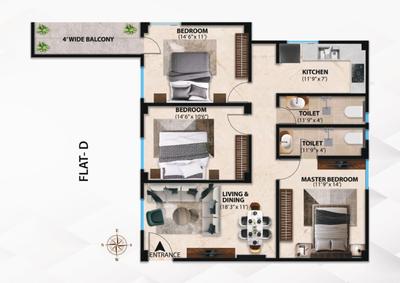Image of 1238 Sq.ft 3 BHK Apartment / Flat for sale in Pradhan Nagar, Siliguri for Rs. 5942400