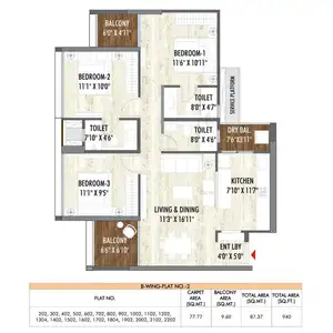 Image of 1294 Sq.ft 3 BHK Apartment / Flat for sale in Rahul Aston, Hinjawadi, Pune for Rs. 11500000