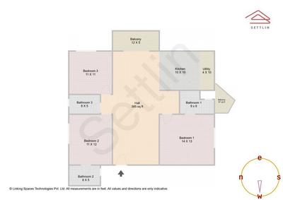 Image of 1515 Sq.ft 3 BHK Apartment / Flat for sale in Candeur Carlisle by Candeur Constructions, Mahadevapura, Bengaluru for Rs. 25300000