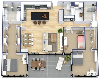 Floor Plan Image of 1884 Sq.ft 3 BHK Apartment / Flat for sale in Ruparel Panache, Santacruz West Mumbai for Rs. 63500000