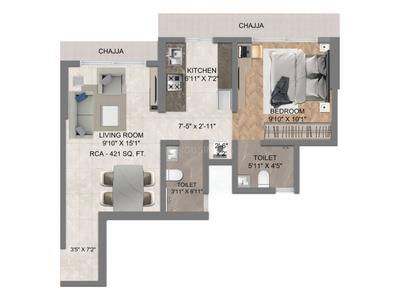 Image of 650 Sq.ft 2 BHK Apartment / Flat for sale in Kandivali West, Mumbai for Rs. 12100000