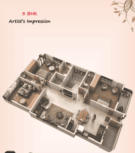 Image of 2020 Sq.ft 3 BHK Apartment / Flat for sale in Govind Nagar, Nashik for Rs. 13600000