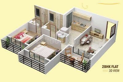 Floor Plan Image of 970 Sq.ft 2 BHK Apartment / Flat for sale in Kalyan East Kalyan for Rs. 2800000