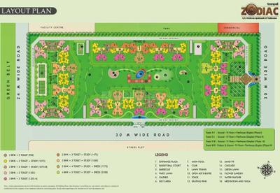 Image of 1325 Sq.ft 3 BHK Apartment / Flat for sale in Amrapali Zodiac, Sector 120, Noida for Rs. 12000000
