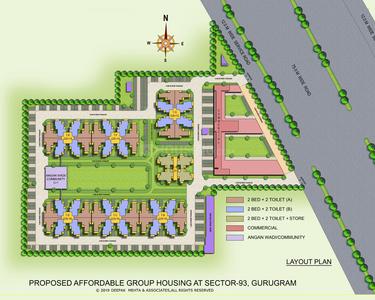 Image of 700 Sq.ft 2 BHK Apartment / Flat for sale in MRG The Balcony, Sector 93, Gurgaon for Rs. 6900000