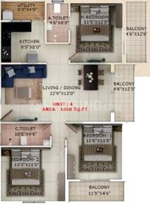 Image of 1350 Sq.ft 3 BHK Apartment / Flat for sale in Sri Orion Heights, Kodathi, Bengaluru for Rs. 14294840