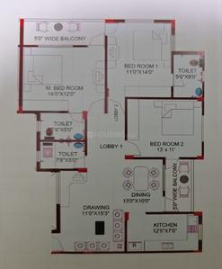Image of 1377 Sq.ft 3 BHK Apartment / Flat for sale in CGEWHO Kendriya Vihar, Tamando, Bhubaneswar for Rs. 9914400