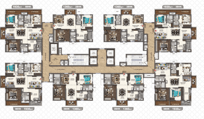 Image of 1930 Sq.ft 3 BHK Apartment / Flat for sale in Vertex 33 West, Nallagandla, Hyderabad for Rs. 16403070