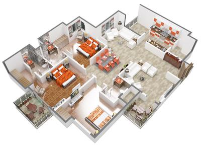 Image of 2433 Sq.ft 3.5 BHK Apartment / Flat for sale in Adani Water Lily, Shantigram, Ahmedabad for Rs. 20500000